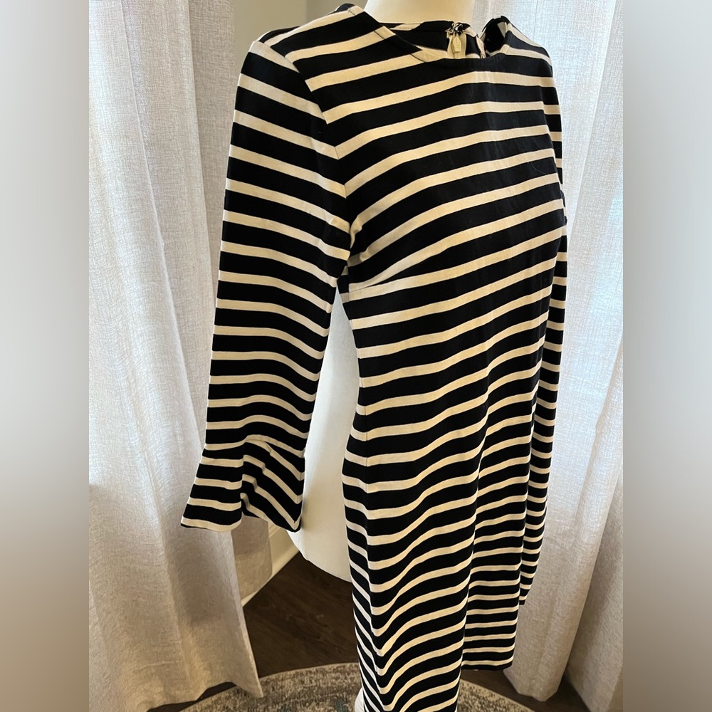 J. Crew black and white striped dress